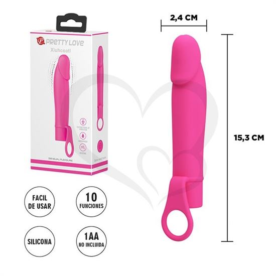 Vibrador con 10 velocidades y anillo para sujetar